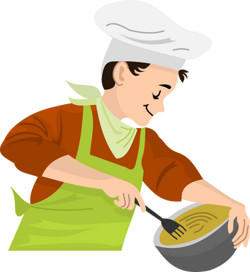 Man Cooking Illustration